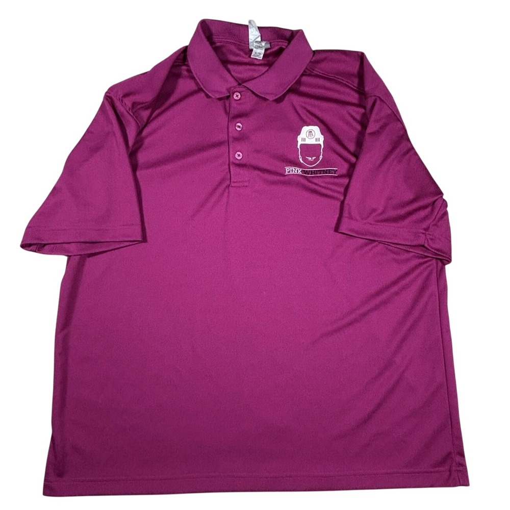 Clique Pink Whitney Barstool Sports Polo Shirt Men XL Magenta Purple Golf Hockey